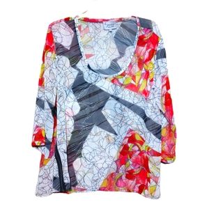 Lynn Ritchie Vintage silver sheer blouse